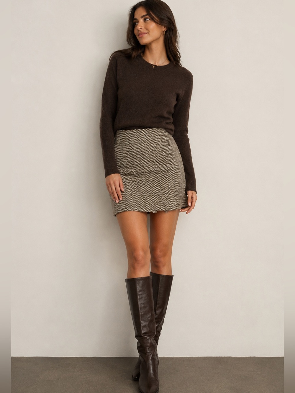 Maeve Anthropologie Herringbone Pencil Skirt 4 Old Money Academia Quiet Luxury
